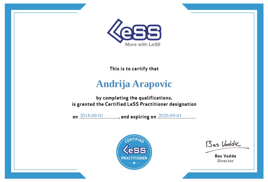 Zertifikat LeSS Practitioner
