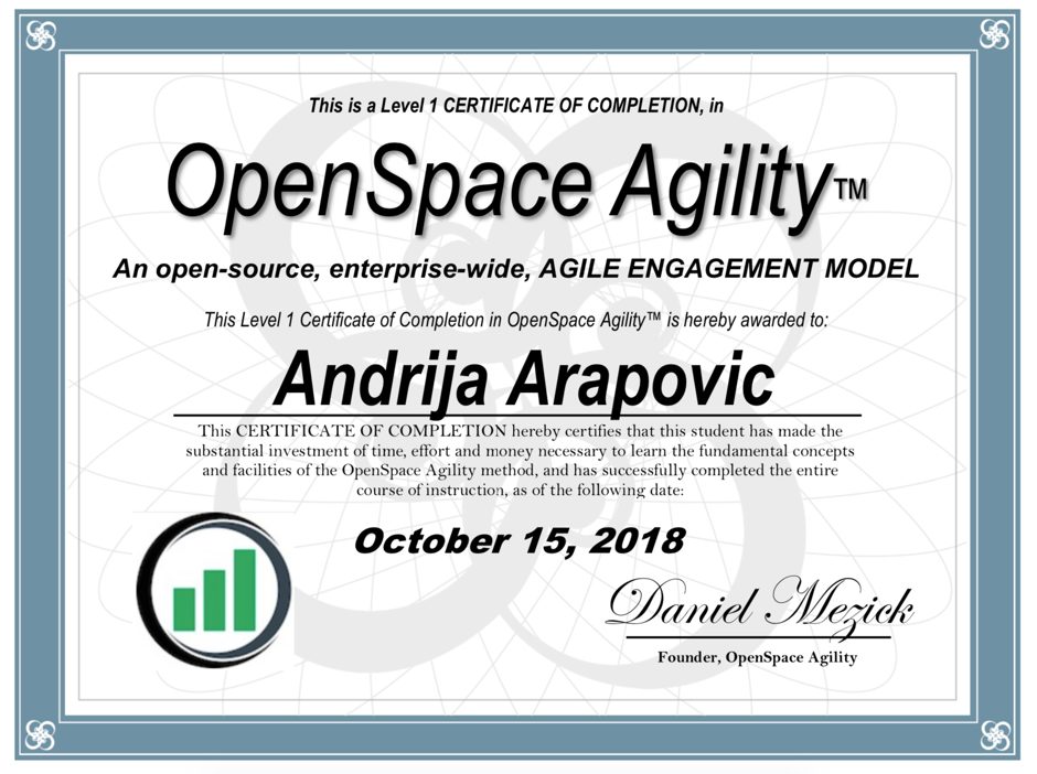 Zertifikat Open Space Agility